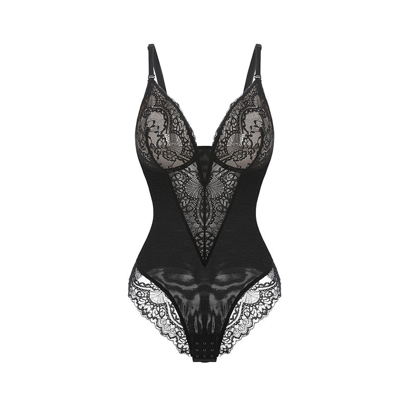 Lace Trim Shaping Bodysuit