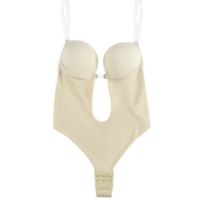 Invisible Shoulder Strap Backless  One-piece Shapewear