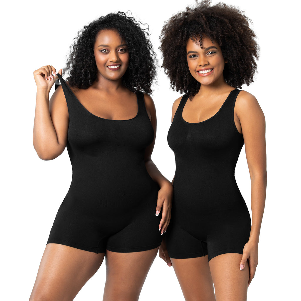 Solid Color Full Body Suit Shapewear - Seamless One-Piece Body Shaper