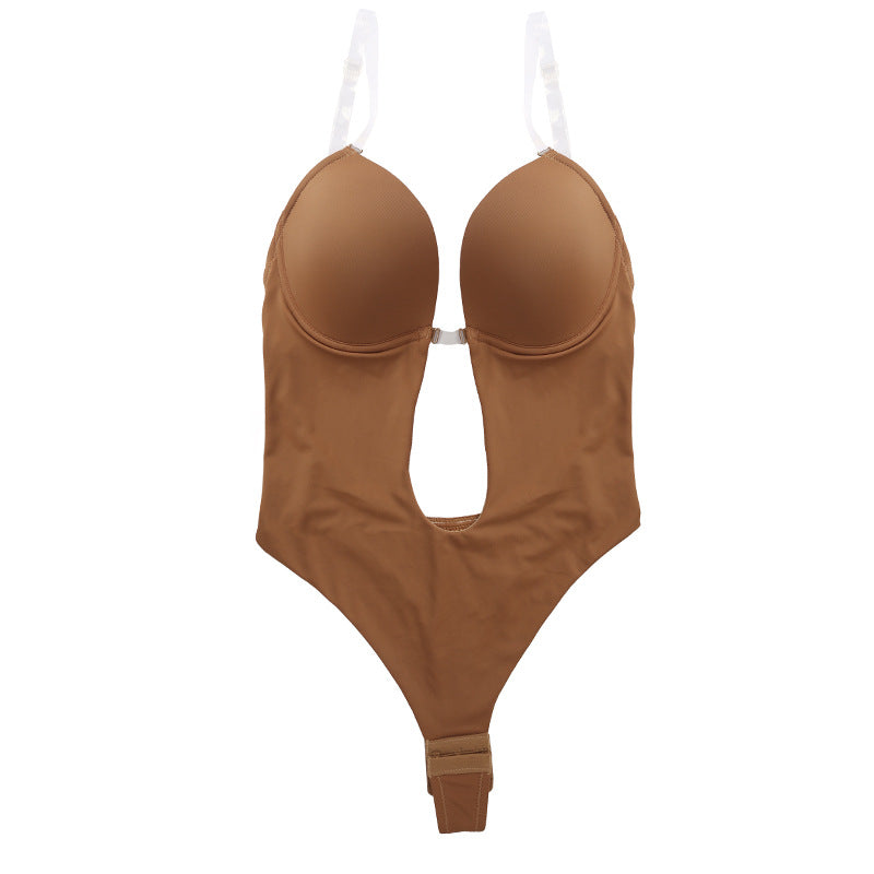 Invisible Shoulder Strap Backless  One-piece Shapewear