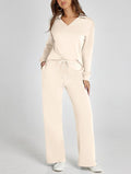 V-Neck Drawstring Lounge Set