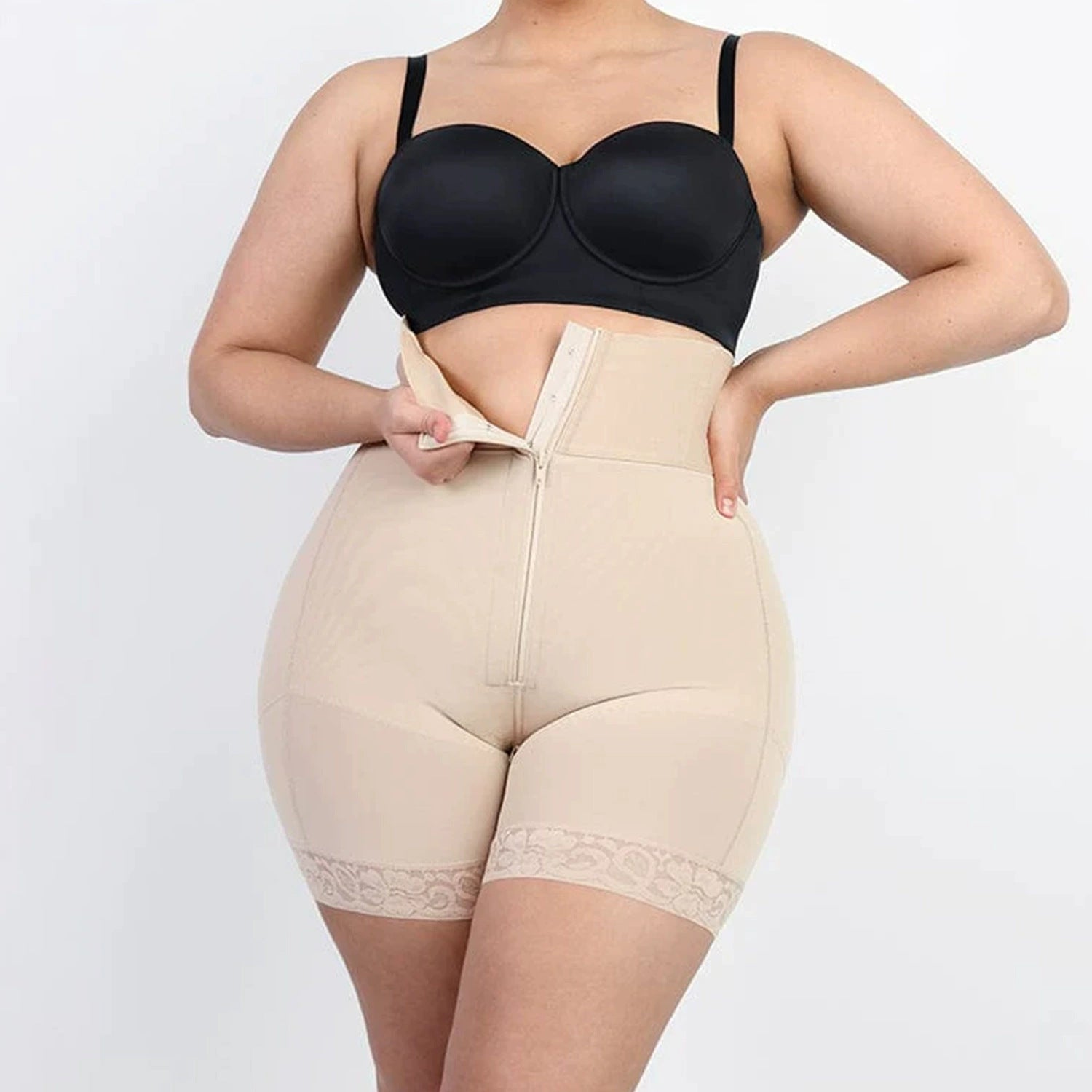 High-Waist Zipper Bodysuit