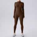 Stand Collar Long-Sleeve Yoga Jumpsuit