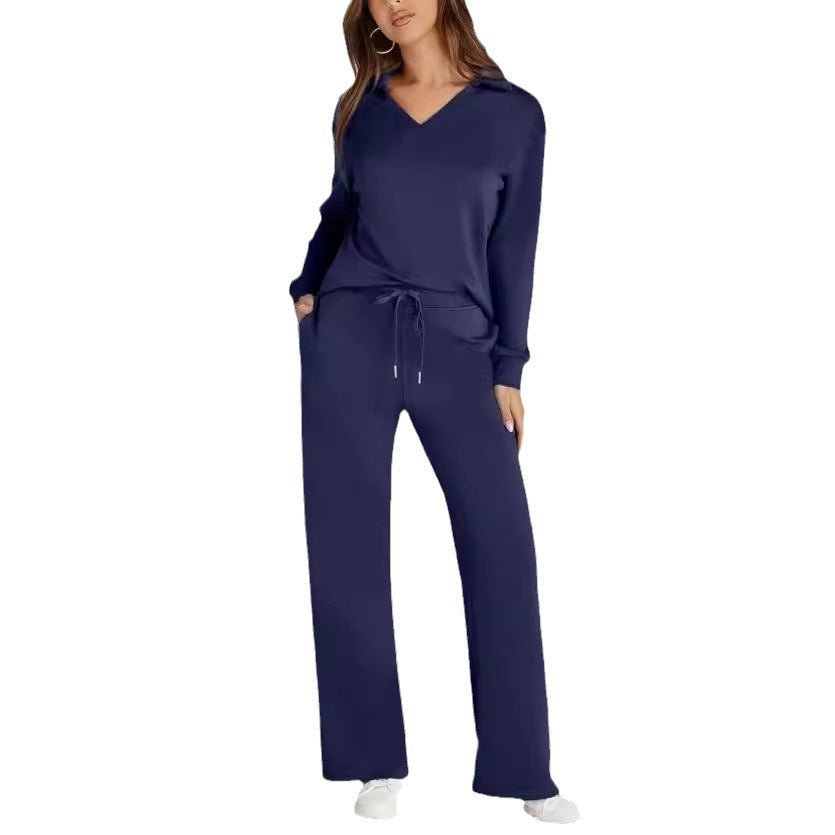 V-Neck Drawstring Lounge Set