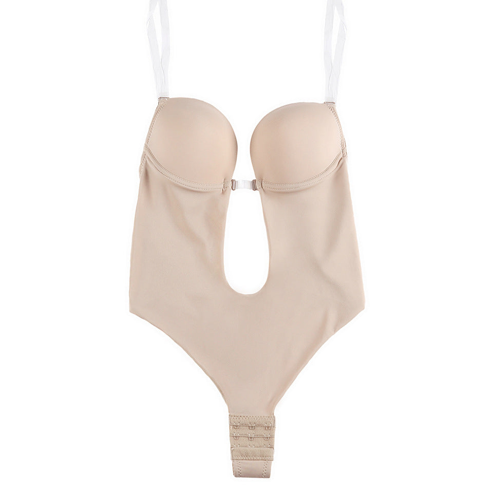 Invisible Shoulder Strap Backless  One-piece Shapewear