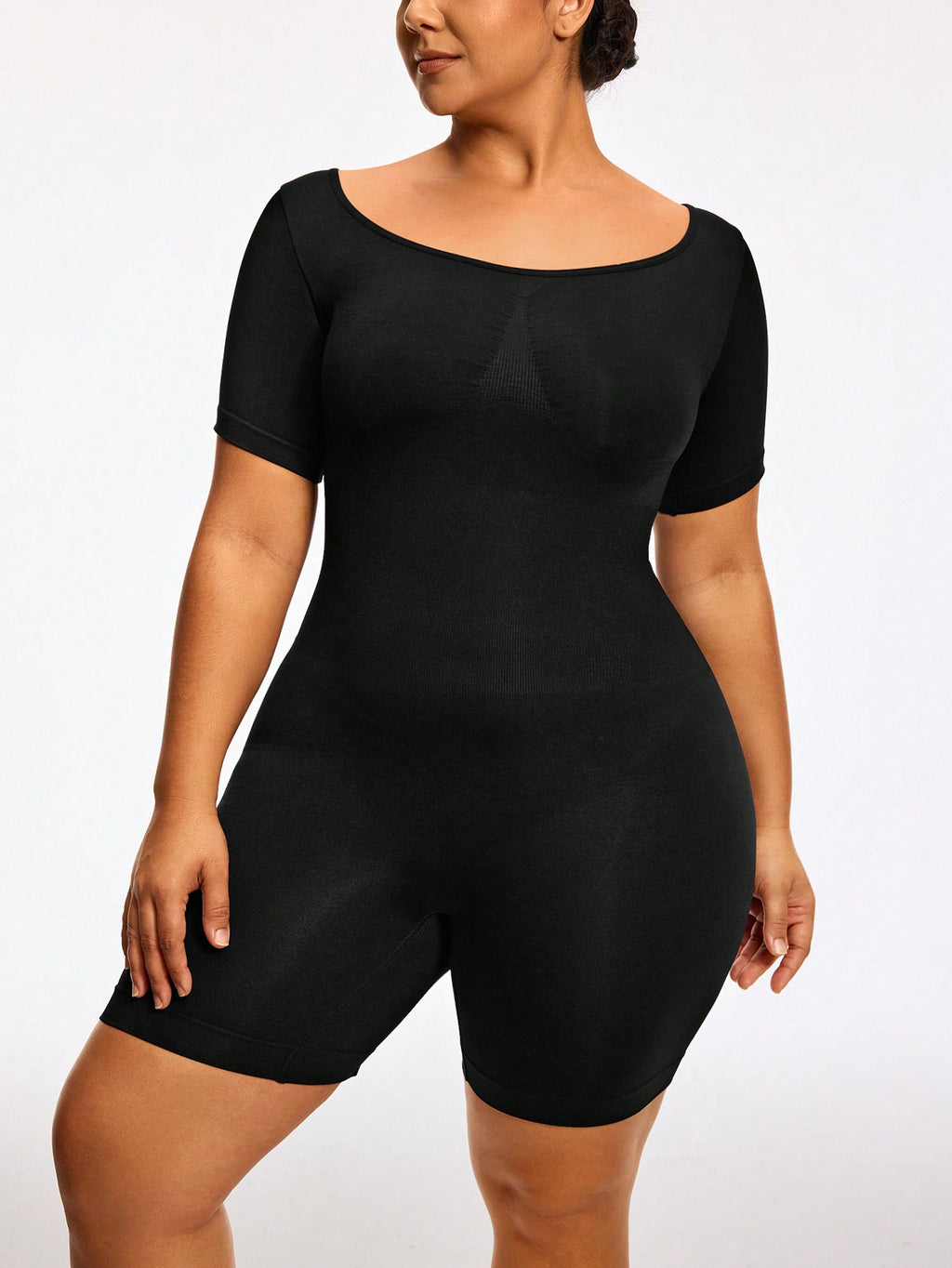 Full Body Shapewear Bodysuit - Short Sleeve Bust Lift Arm Tummy Thigh Slimming