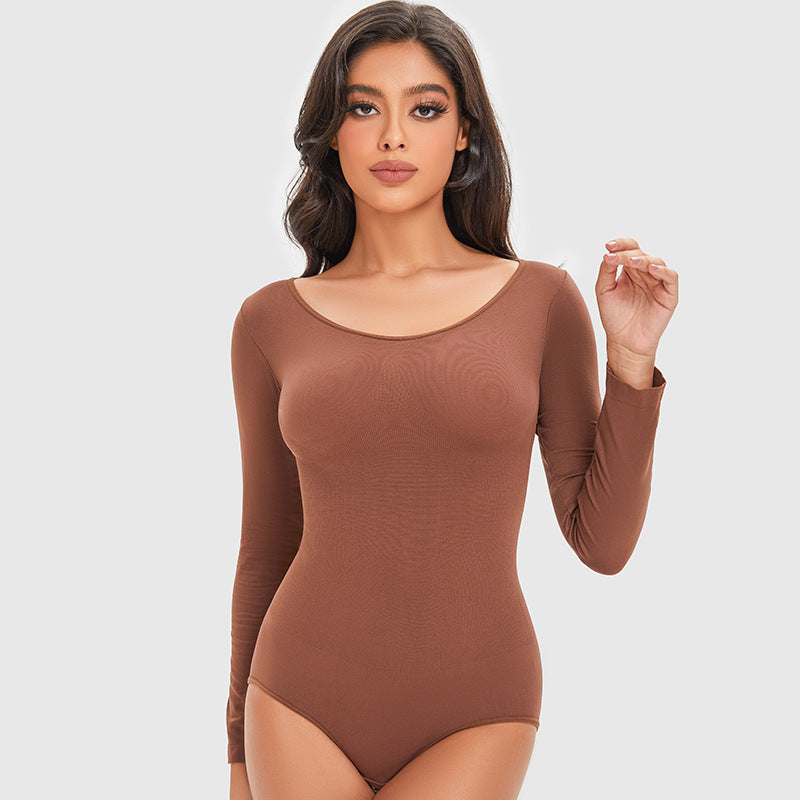 Long-Sleeve Shapewear Bodysuit - Elegant Lingerie Body Shaper for Women