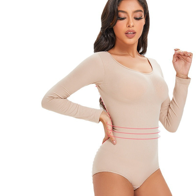 Long-Sleeve Shapewear Bodysuit - Elegant Lingerie Body Shaper for Women
