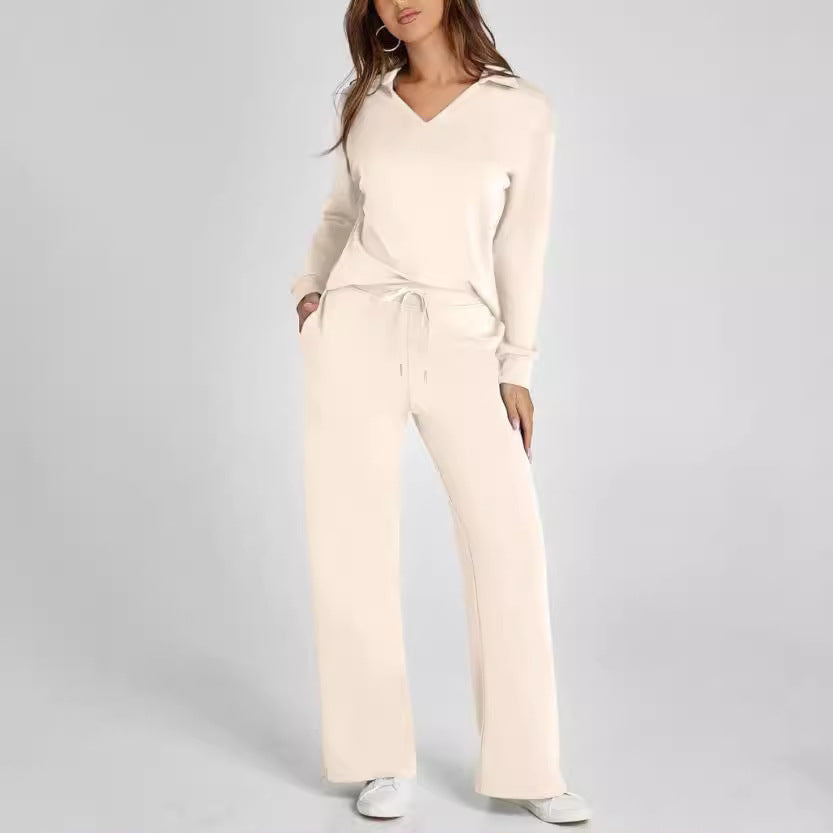 V-Neck Drawstring Lounge Set