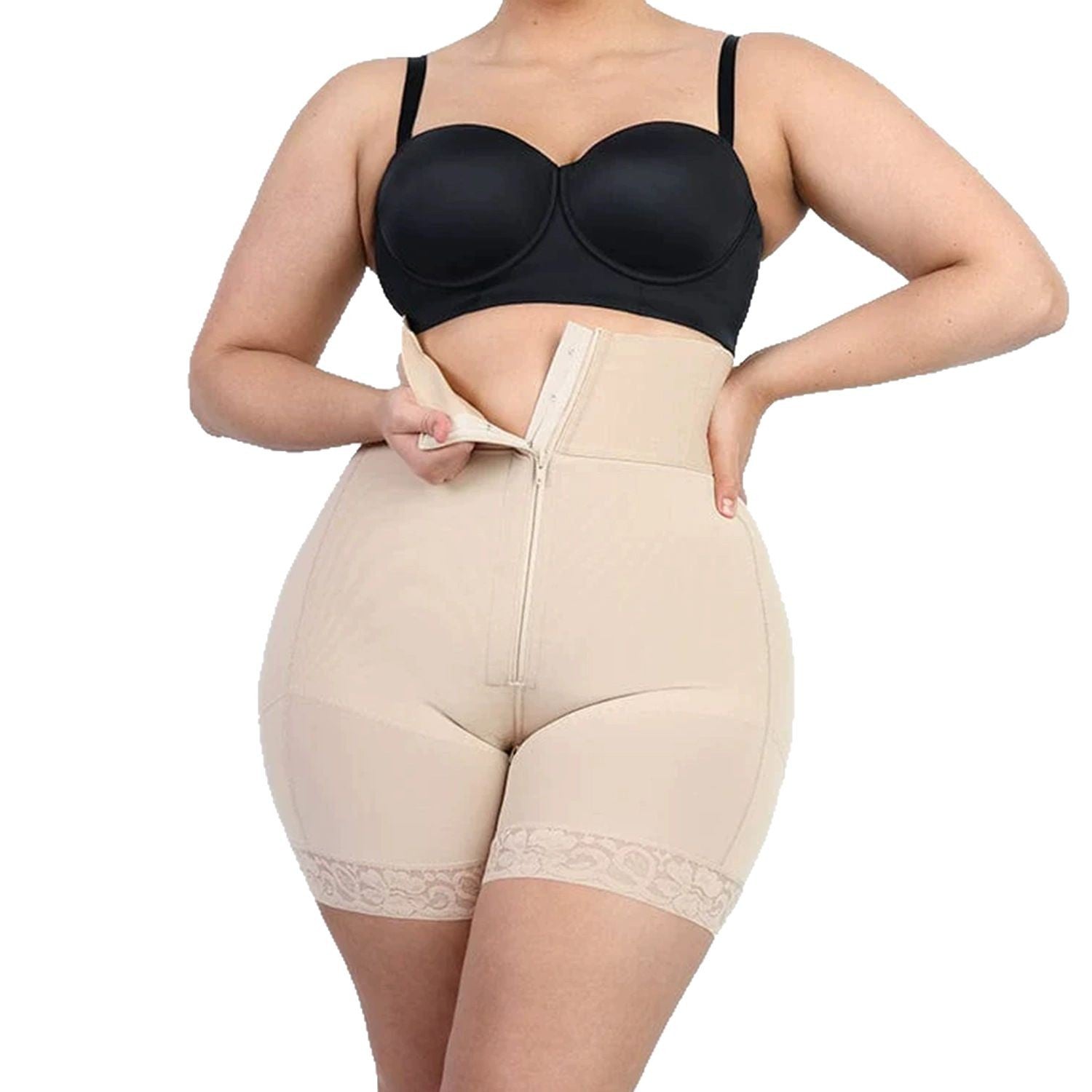 High-Waist Zipper Bodysuit