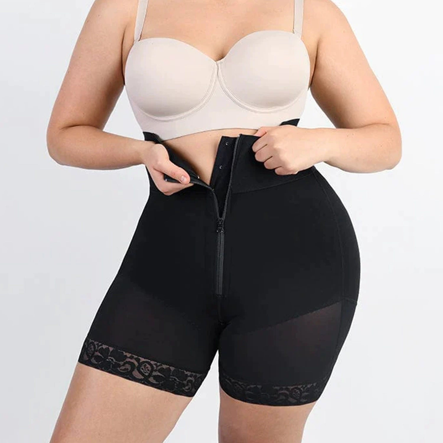 High-Waist Zipper Bodysuit