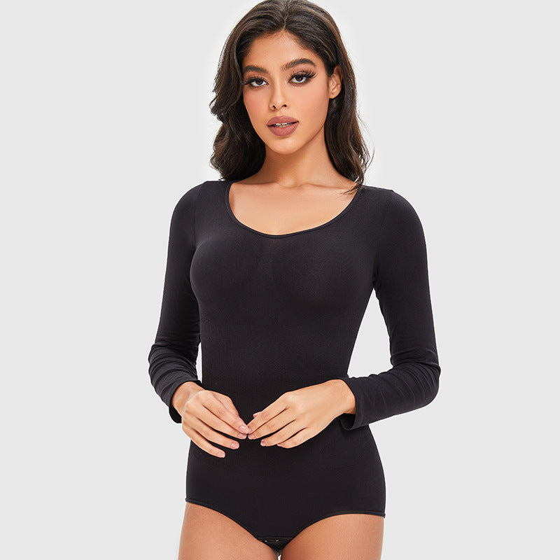 Long-Sleeve Shapewear Bodysuit - Elegant Lingerie Body Shaper for Women