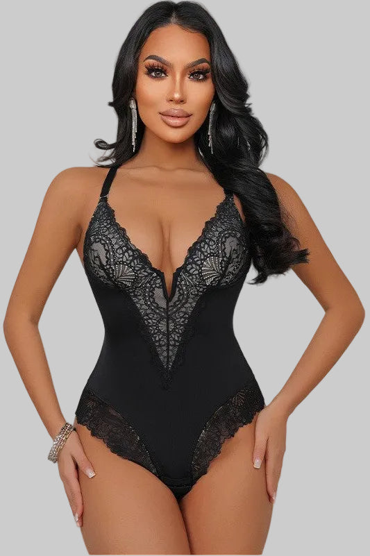 Lace Trim Shaping Bodysuit