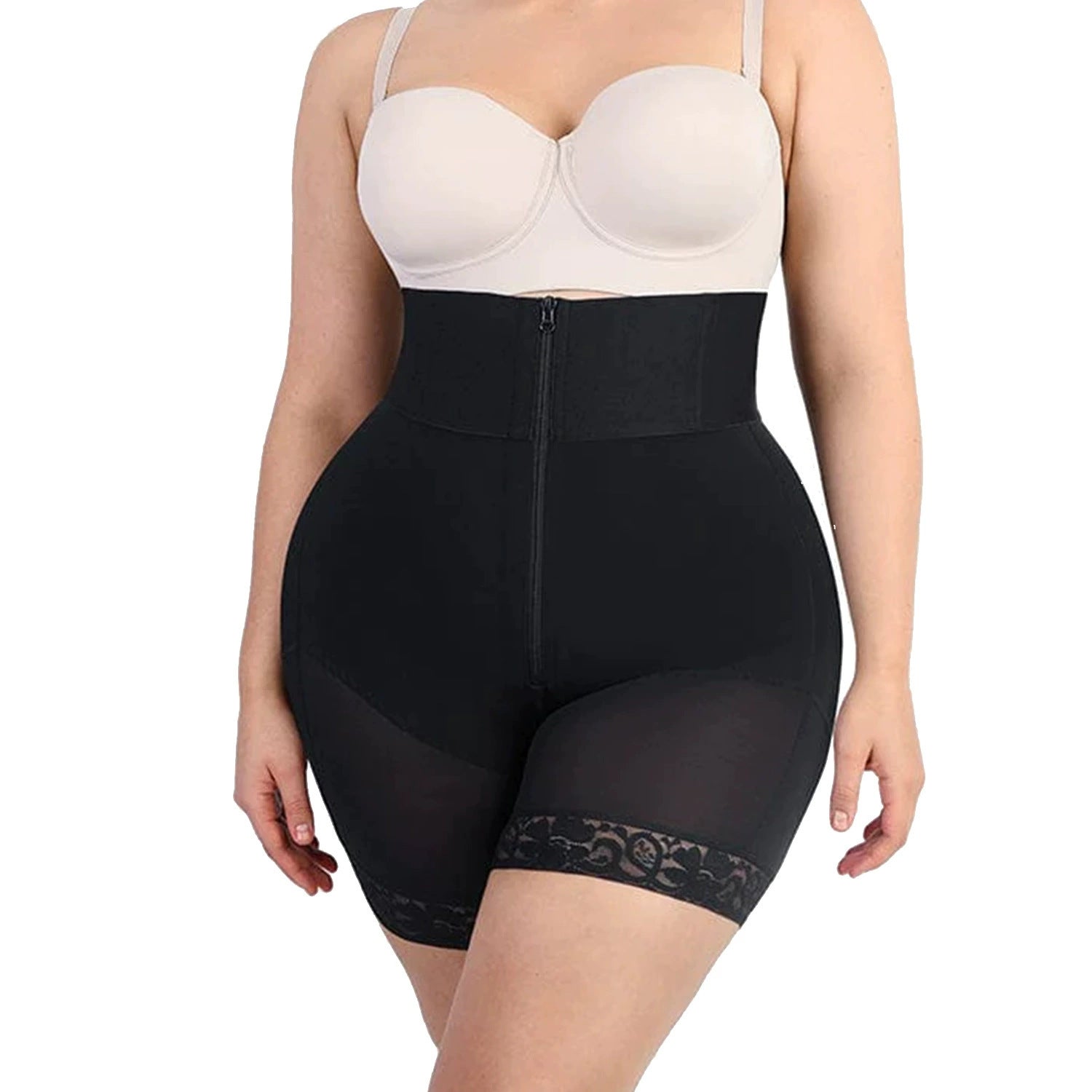 High-Waist Zipper Bodysuit