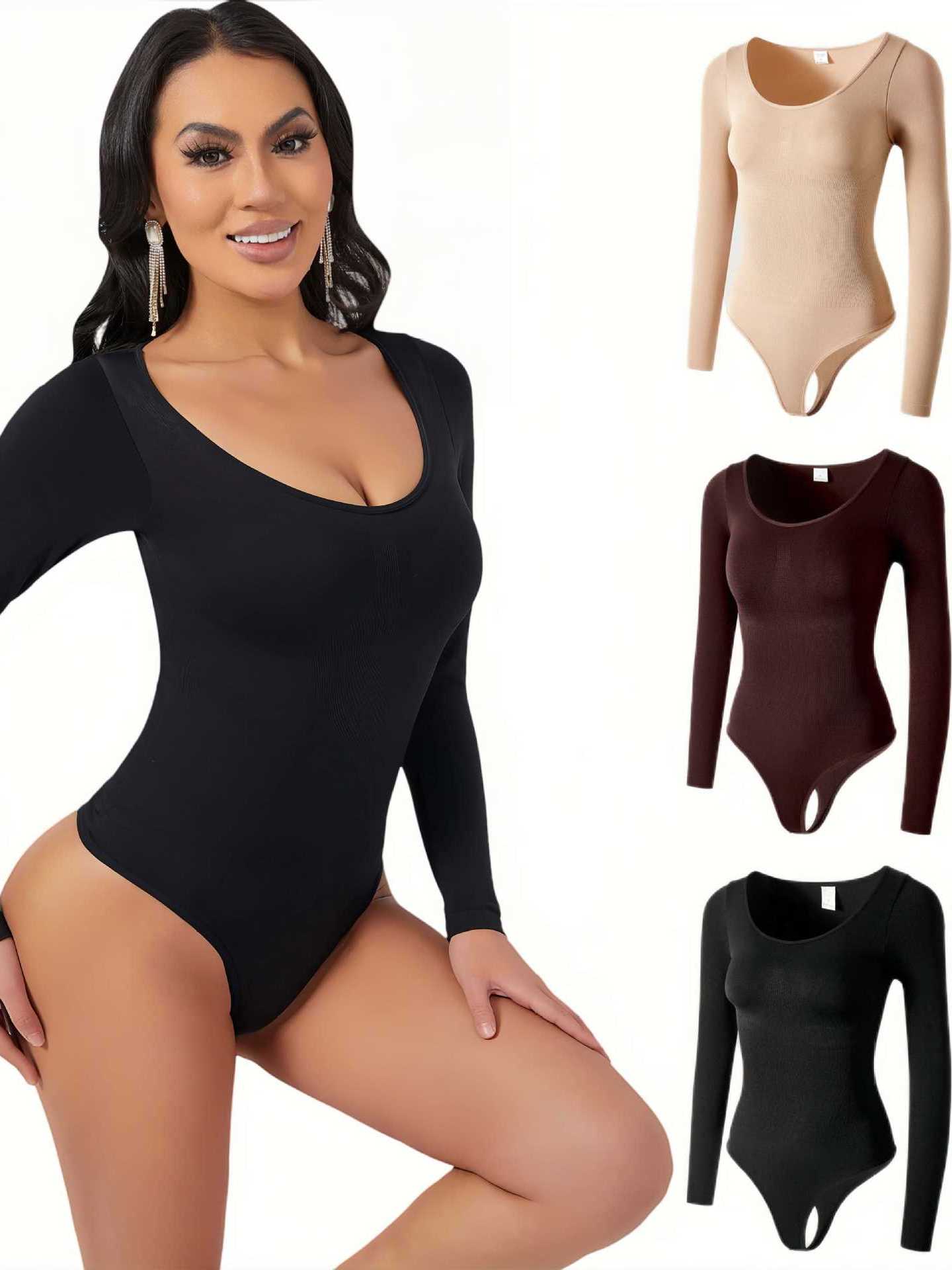 Long-Sleeve Shaping Bodysuit